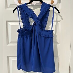 JCrew Halter Ruffle Blouse